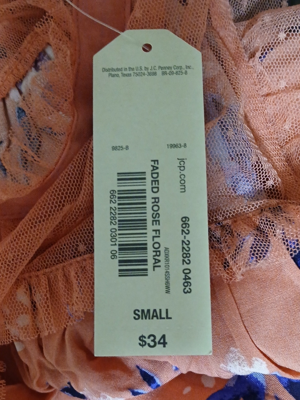 Arizona Jean Company Peach Pink Mesh Ruffle Top - Picture 5 of 8